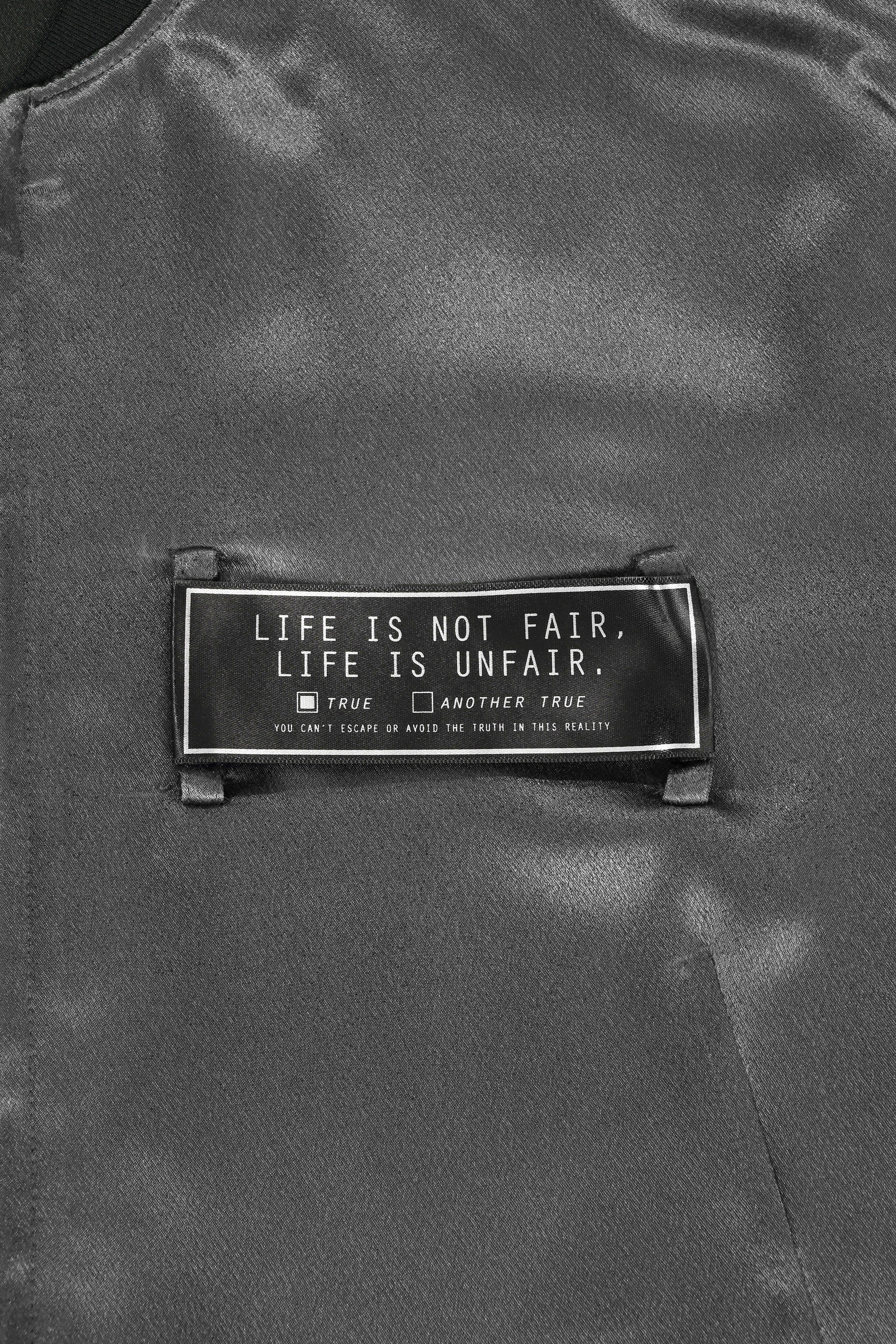 "LIFE IS NOT FAIR" ZIP BLOUSON